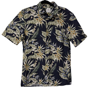 Zara Men’s tropical Hawaiian shirt size S